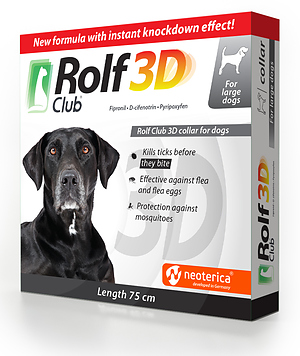 Rolf Club 3D Collar against ticks and fleas for large dogs, 75 cm