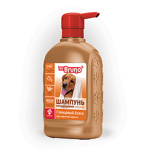 Conditioning Shampoo "Glossy Shine" for short-haired dogs, 350 ml