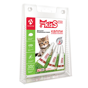Spot-on repellent for kittens and small cats, 3 pcs