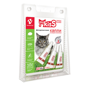 Spot-on repellent for large cats, 3 pcs