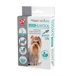 Ecolife SKIN AND COAT HEALTH for puppies and dogs, aroma spot-on, 10 ml 